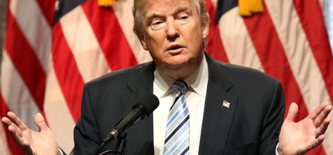 Photo of President Trump at lectern