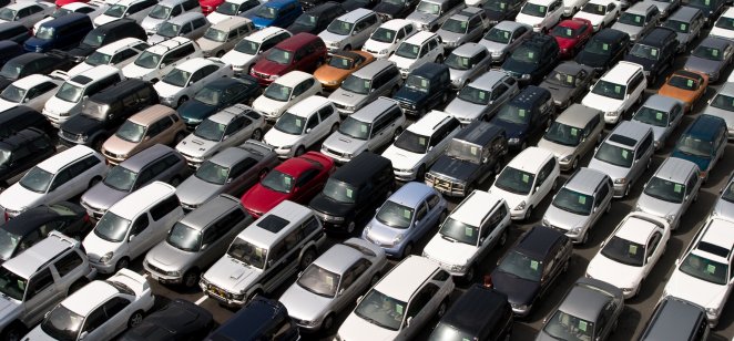 Line up of used cars