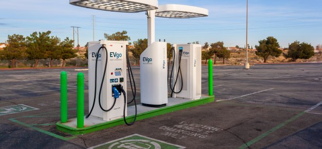 EVgo charging station at the Victor Valley Mall in the City of Victorville