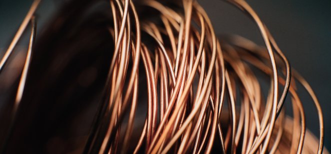 Copper prices Closeup of copper wires