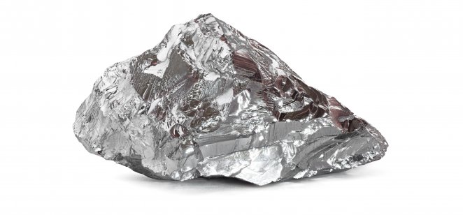 A lump of nickel ore on a white background