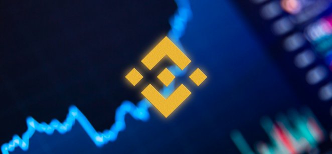 BNB Finance coin cryptocurrency on the background of the chart