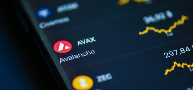 AVAX being traded on a smartphone