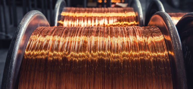 Copper wire cable production in wires 