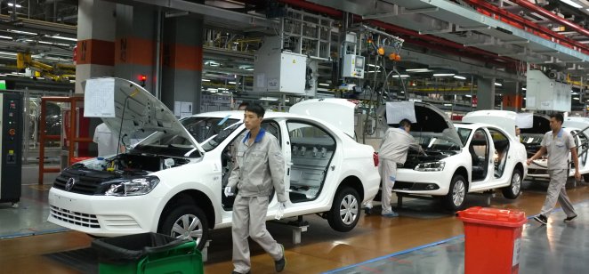 A car assembly plant in Chengdu, China