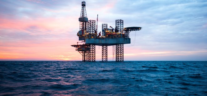 An ocean oil rig
