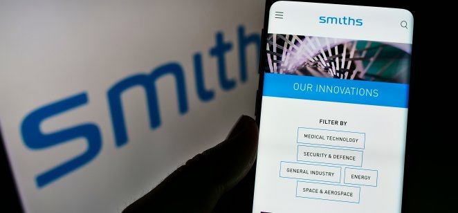 Smiths Group logo on smartphone screen