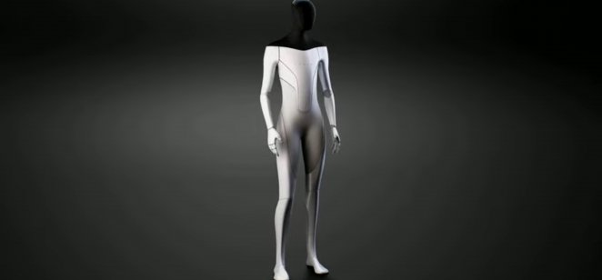 Image of a proposed humanoid robot in designed by Tesla