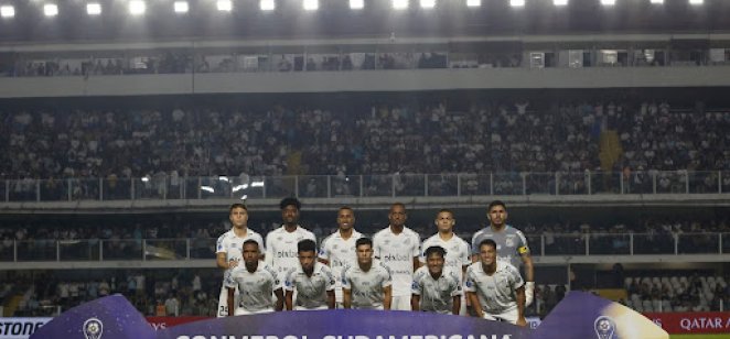 A group photo of the Santos FC players