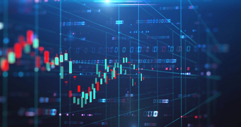 Stocks vs Index trading Financial stock market graph illustration, business investment concept and future stock trading.