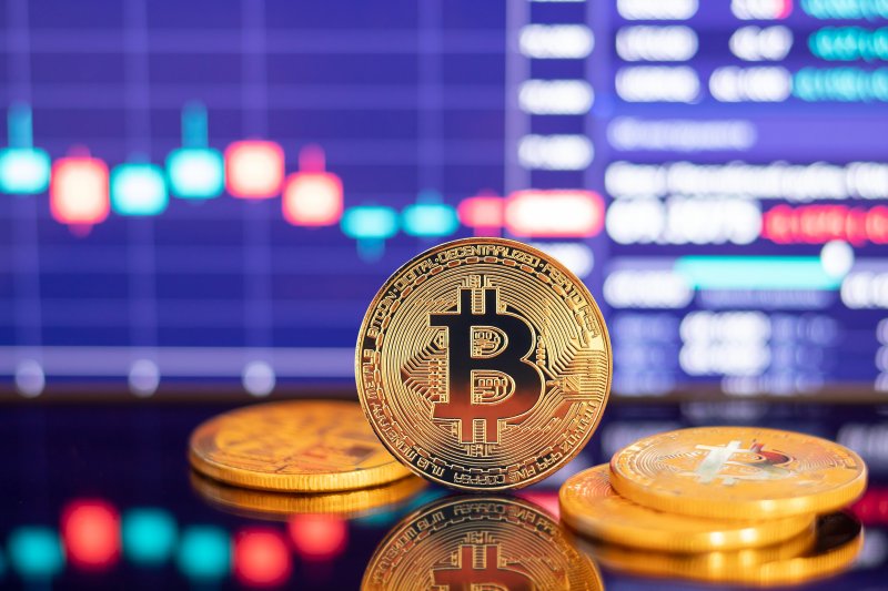 Who Owns The Most Bitcoin? Gold Bitcoin crypto currency on background of chart diagram