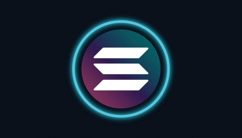 Solana price prediction The Solana logo, featuring the letter S within a blue neon circle, on a black background