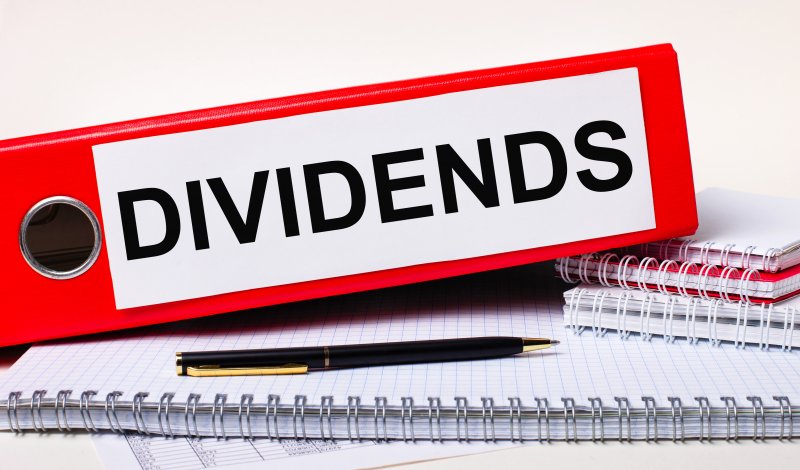 Track down the best European dividends Binder labelled dividends on a desk