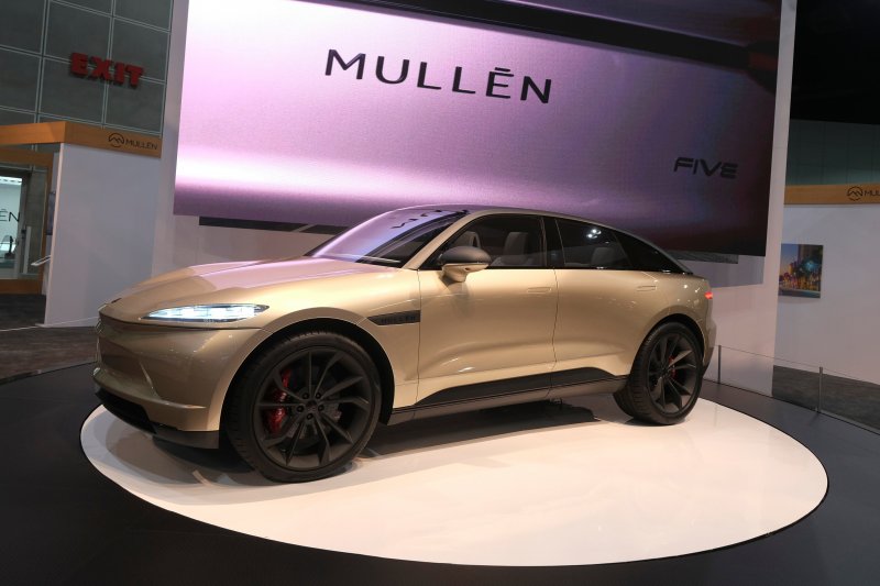 Mullen stock forecast The Mullen Five vehicle displayed at the 2021 LA Auto Show in Los Angeles