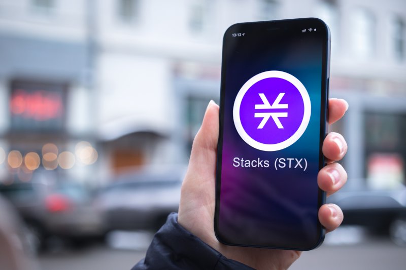 Stacks (STX) price prediction Stacks logo on a mobile phone
