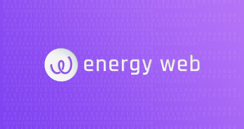 Energy web token The Energy Web logo on a purple background