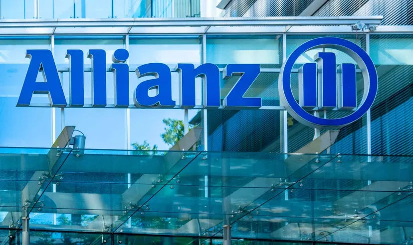 Allianz logo displayed on the exterior of a modern office building
