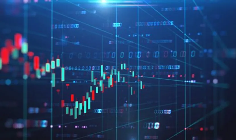 Financial stock market graph illustration.