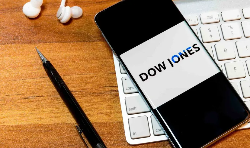 Smartphone mit Dow Jones