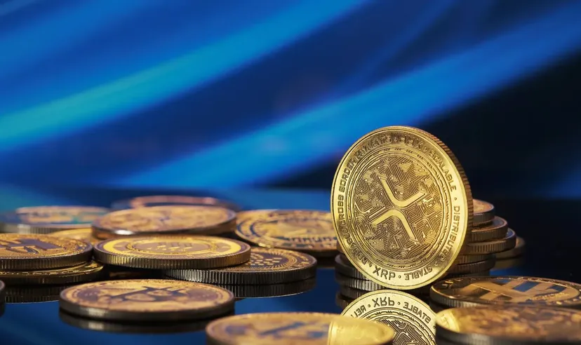 Goldene XRP-Kryptowährungsmünzen