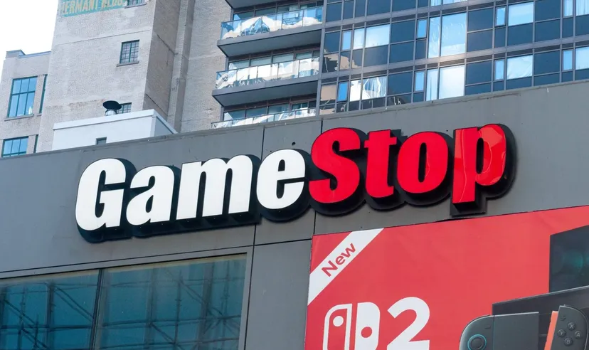 GameStop-Ladenschild an einer Gebäudefassade