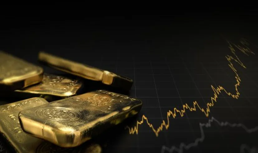 Gold bars on a black background