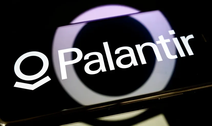 Palantir Technologies logo displayed on a smartphone screen