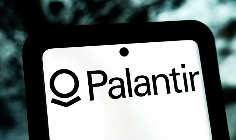 Palantir-Logo auf einem Smartphone-Bildschirm