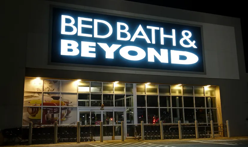 HDR image, Bed Bath & Beyond retailer storefront entrance - Danvers, Massachusetts USA - December 24, 2017