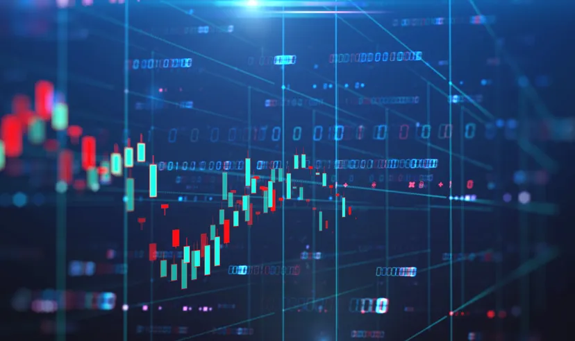 Financial stock market graph illustration, business investment concept and future stock trading.