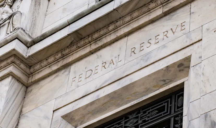 Facade on the Federal Reserve Building in Washington DC