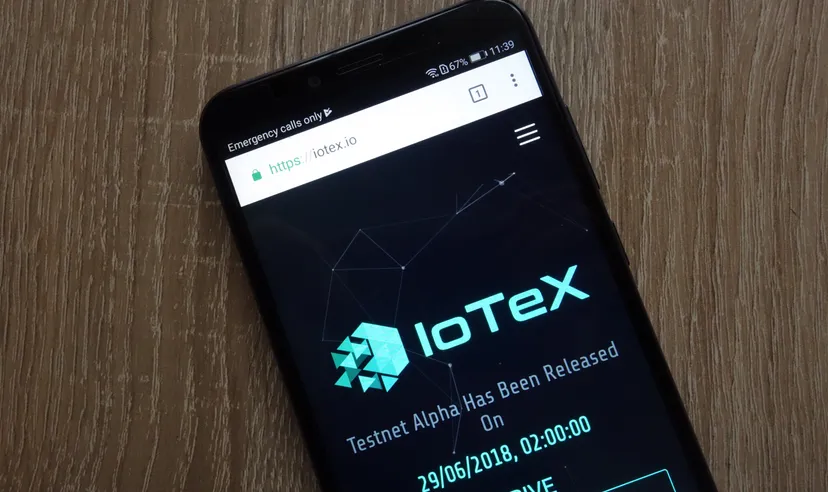 IOTX coin price prediction KONSKIE, POLAND - JULY 14, 2018: IoTeX (IOTX) cryptocurrency website displayed on a modern smartphone
