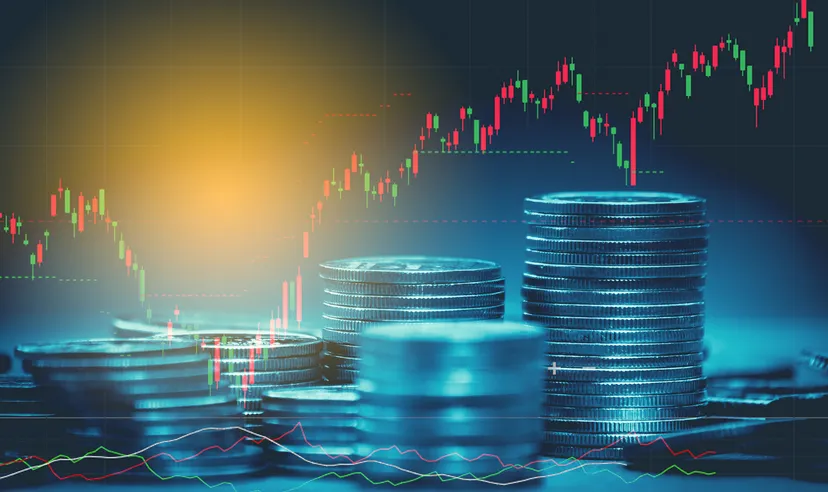 Candle chart is suitable for financial investment concept and forex trading chart with business economics trends or finance background.