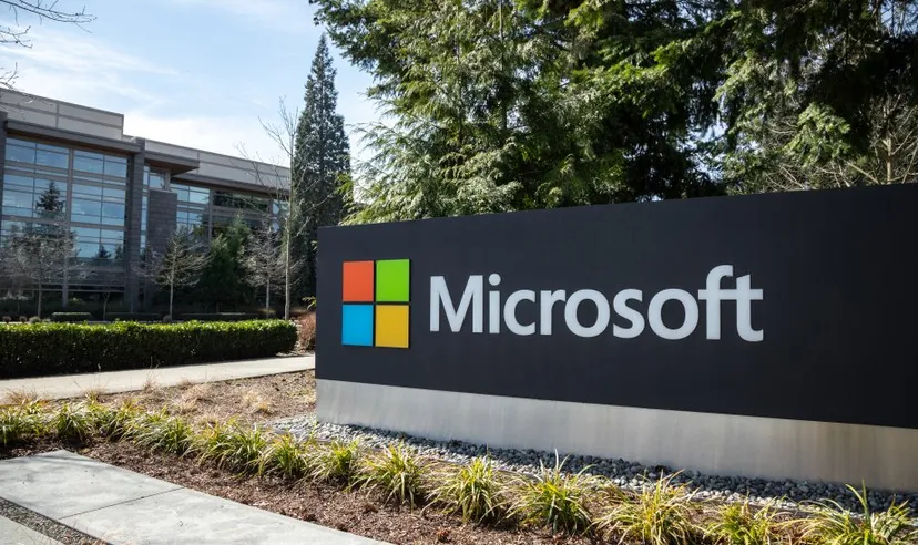 Microsoft sign outside offices Microsoft sign outside offices
