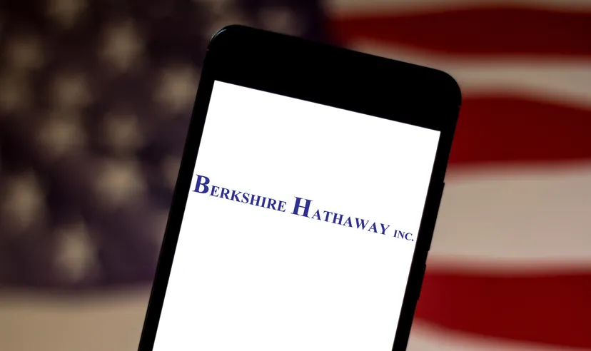 Berkshire Hathaway logo displayed on a smartphone
