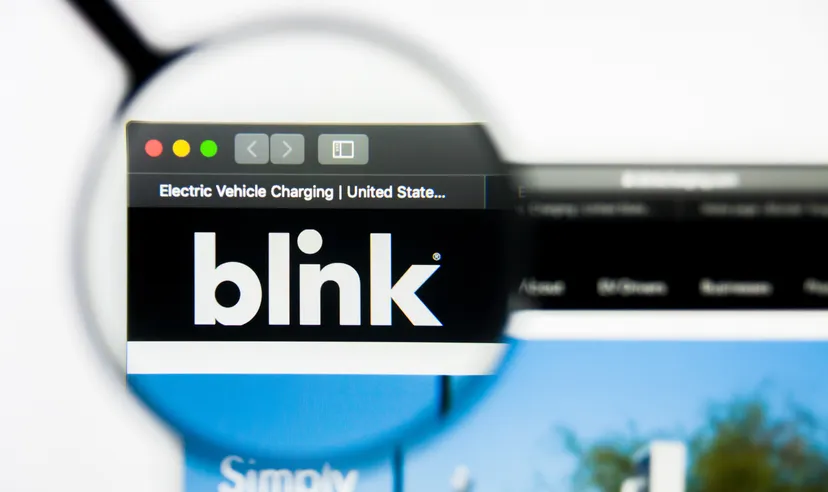 Blink Charging (BLNK) stock forecast Richmond, Virginia, USA - 9 May 2019: Illustrative Editorial of Blink Charging Co website homepage. Blink Charging Co logo visible on display screen.