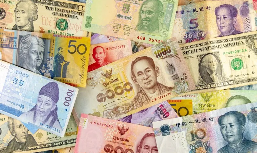 lots of banknote from various country