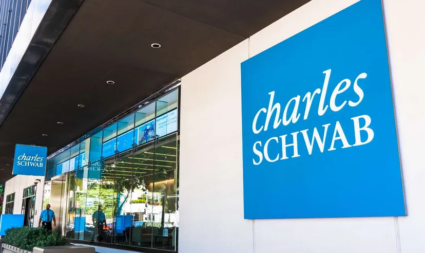 Charles Schwab office and logo in blue