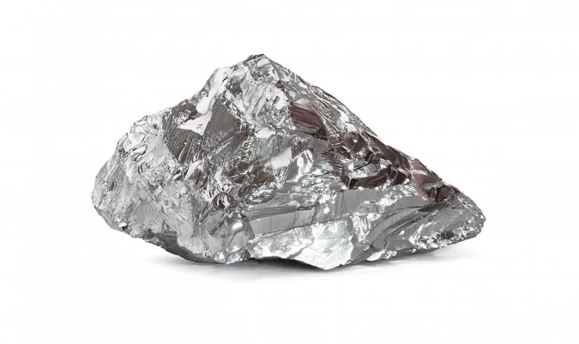 A lump of nickel ore on a white background