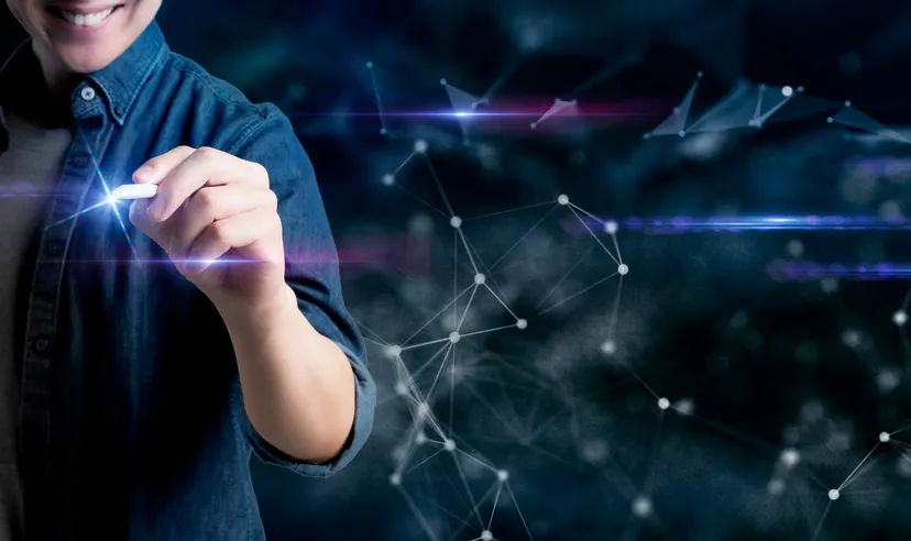 Wonderland price prediction Man interacting with the metaverse (concept image)