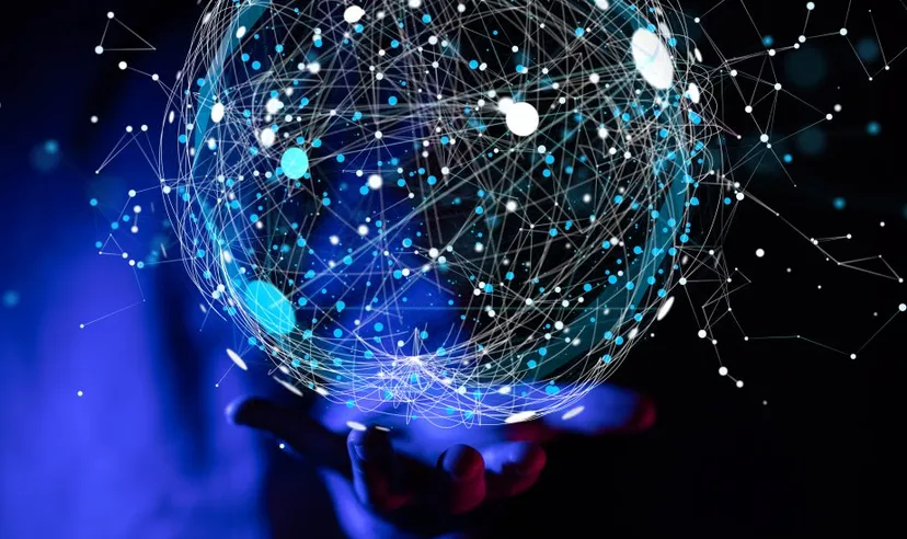 Global digital connections with technology.