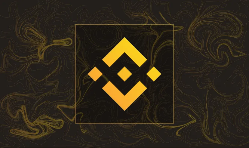 Binance cryptocurrency logo on liquid texture background