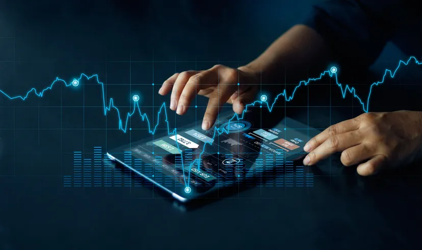 Businessman using tablet online banking, exchange currency and payment, Digital marketing, Finance and banking networking, Investment of growth on currency rate, Online shopping