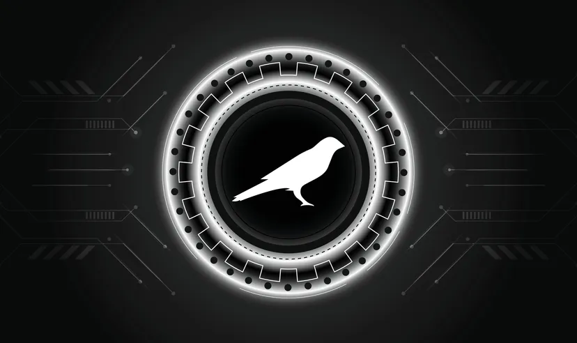 Kusama logo with crypto currency themed circle black background design. Modern neon color banner for KSM token icon. Kusama Cryptocurrency Blockchain technology concept.