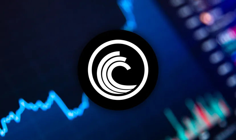 BitTorrent logo on a trading chart backgroun