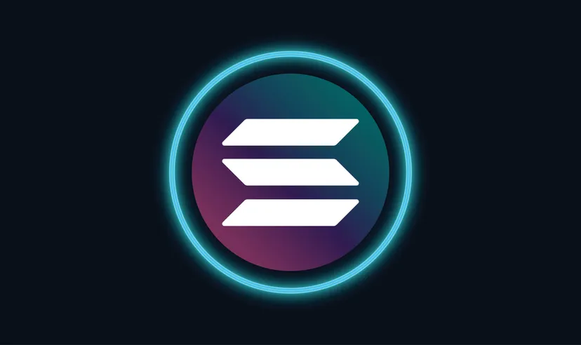 Solana price prediction The Solana logo, featuring the letter S within a blue neon circle, on a black background