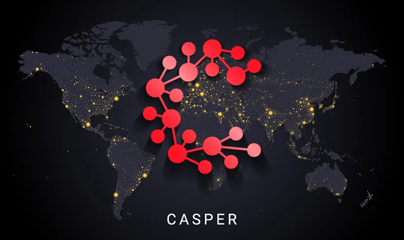 Casper crypto currency digital payment system blockchain concept.