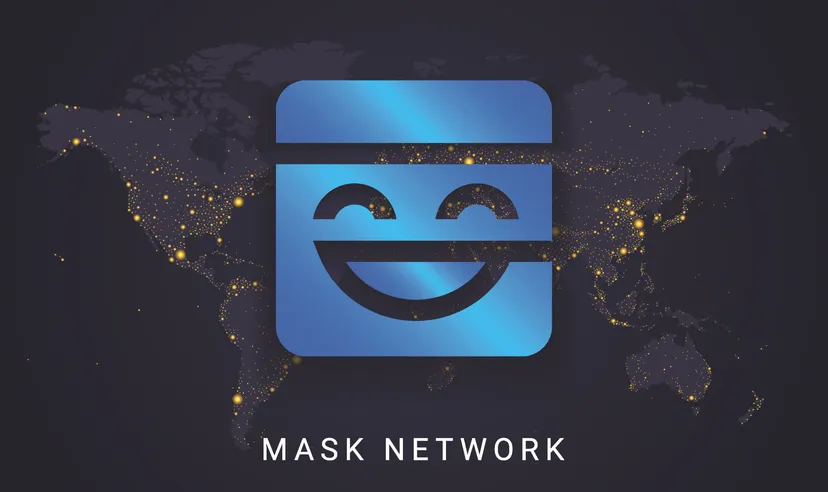 The Mask Network logo on a dark background