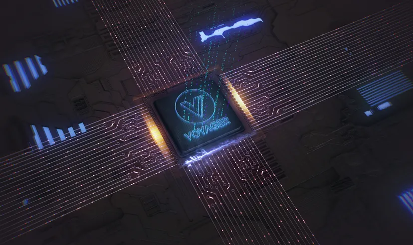 Voyager Token on a circuit background
