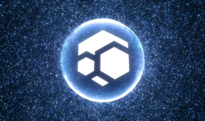Flux logo on a space background
